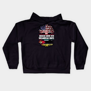 American Grown with Mozambican Roots USA Flag Kids Hoodie